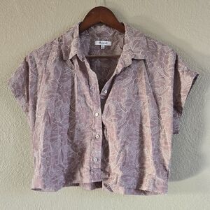 NWOT Madewell Mauve Floral Button-Down Shirt